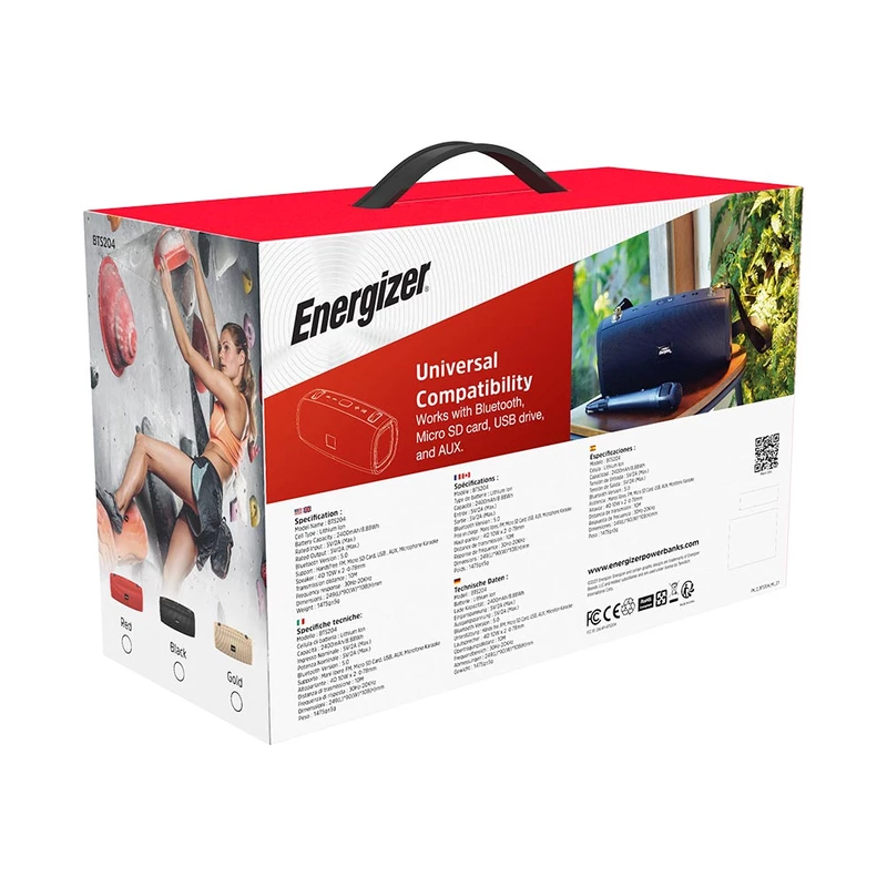 اسپیکر بلوتوثی قابل حمل انرجایزر مدل BTS204