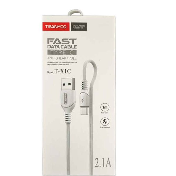 کابل فست شارژ USB – TYPE-C ترانیو مدل TRANYOO T-X1C