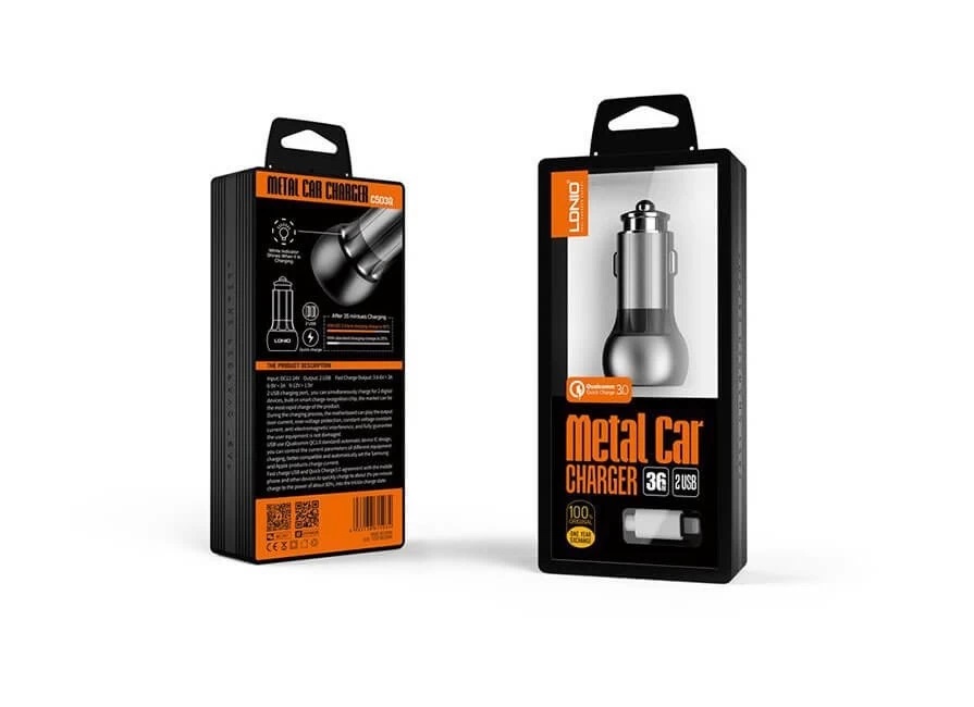 شارژر فندکی الدینیو مدل C503Q همراه با کابل Micro