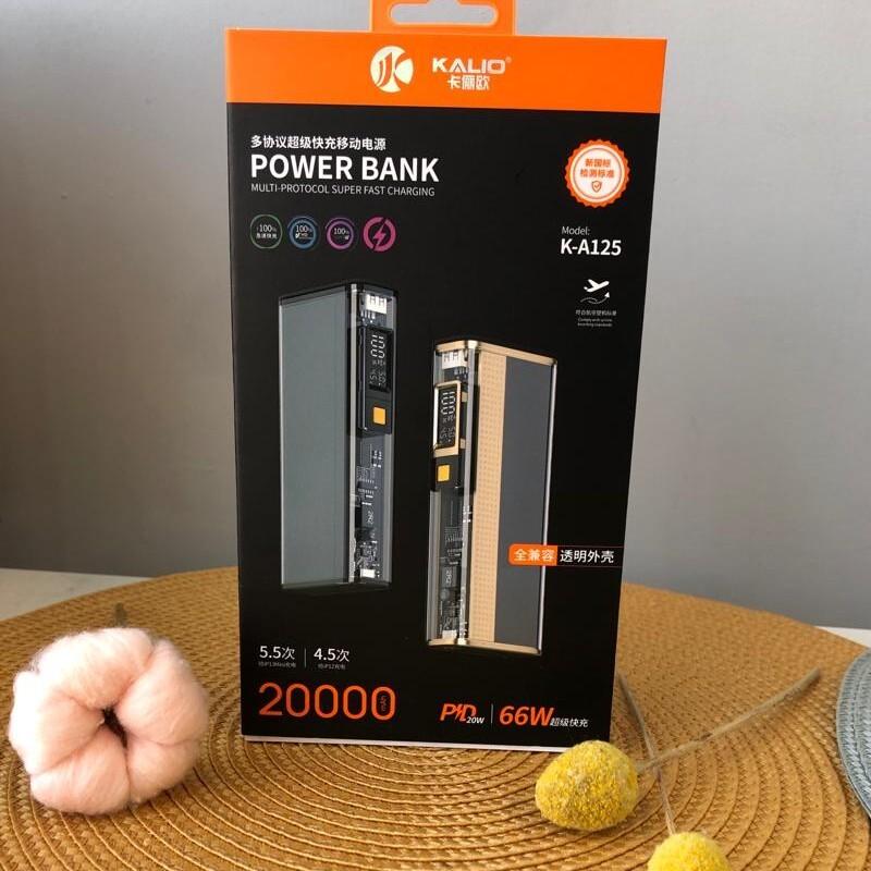 پاور بانک کالیو با ظرفیت 20000 میلی آمپر با قدرت 66 وات مدل Kalio K-A125