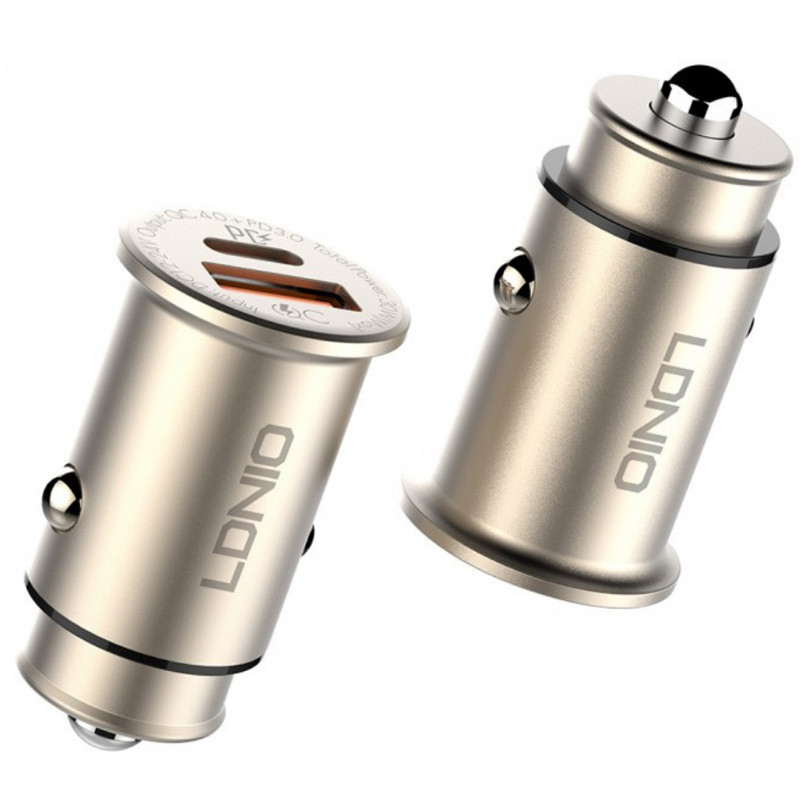 شارژر فندکی الدینیو مدل C506Q به همراه کابل تبدیل Lightning