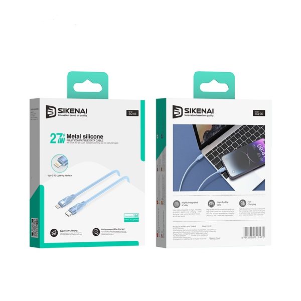 کابل تبدیل USB-C به لایتنینگ سیکنای مدل SQ-05 طول 1متر