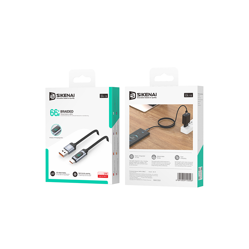 کابل تبدیل USB به تایپ سی سیکنای مدل SX-15