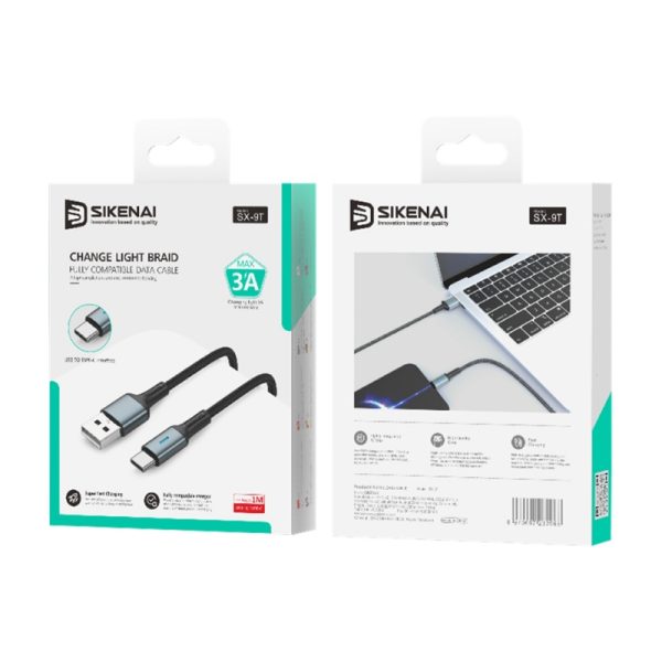 کابل شارژ USB به Type-C سیکنای Sikenai SX-9T