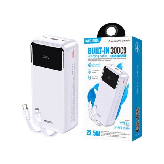 پاوربانک کاکوسیگا مدل Kakusiga ksc-1080 ظرفیت 30000 میلیآمپرساعت