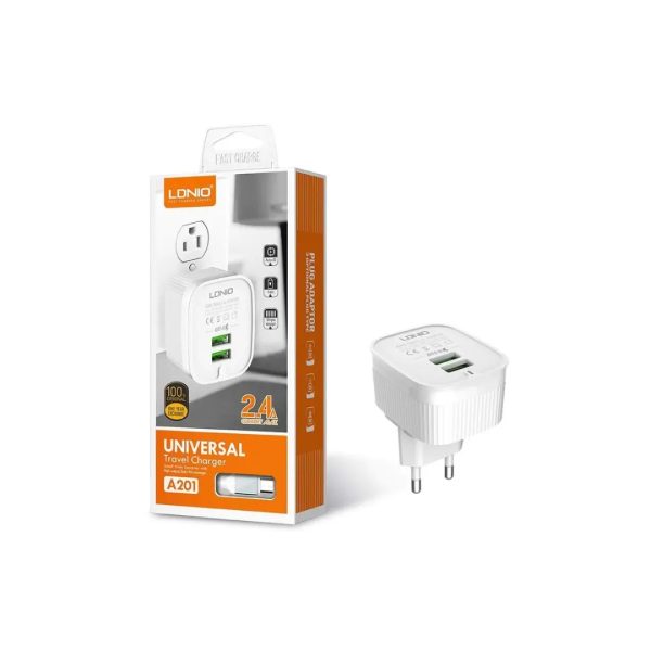 شارژر دیواری الدینیو مدل LDNIO A201