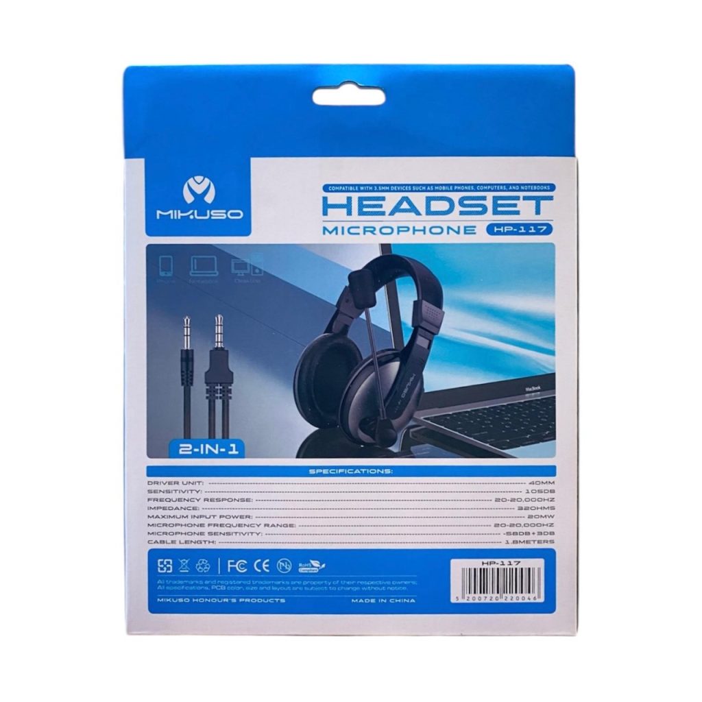 هدست گیمینگ سیم دار میکاسو مدل MIKUSO HP-117