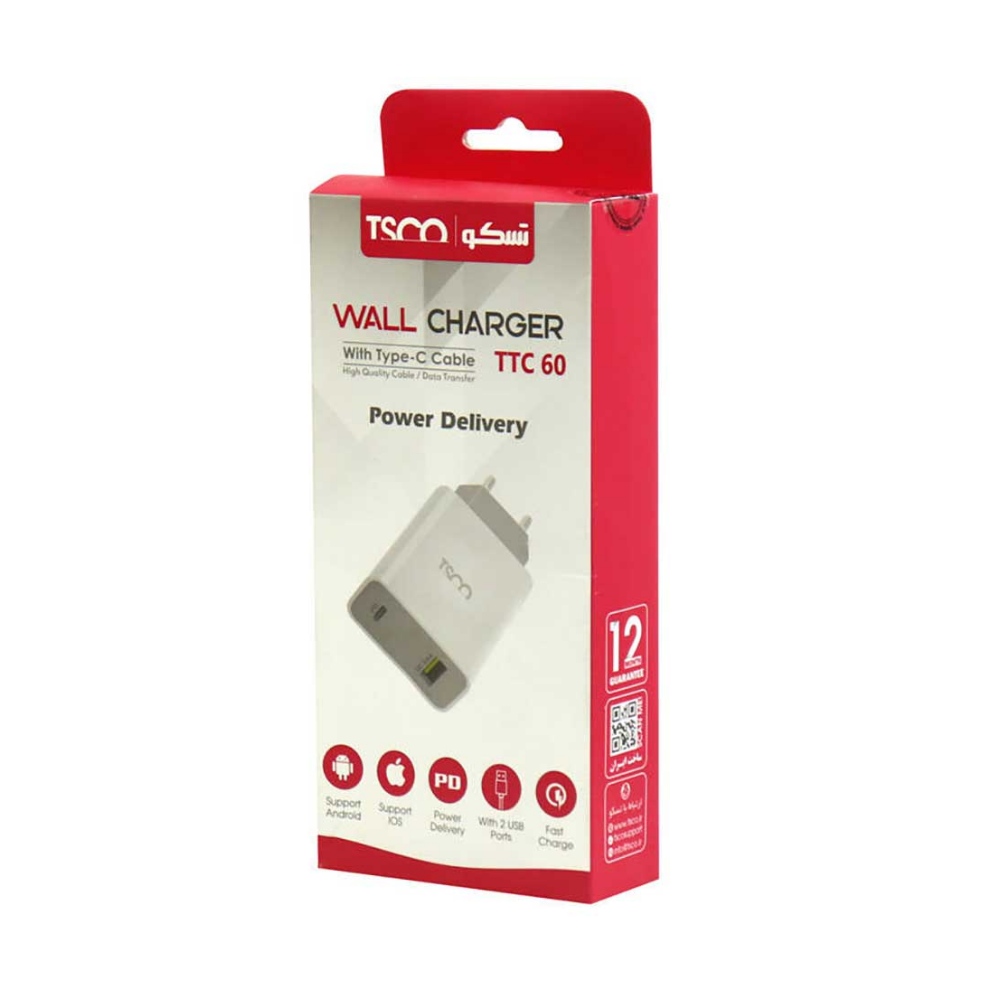 شارژر دیواری تسکو مدل TSCO TTC 60