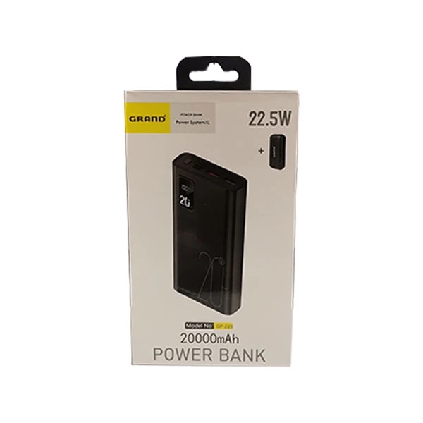 پاوربانک گرند مدل Grand GP-225 ظرفیت 20000 میلیآمپرساعت