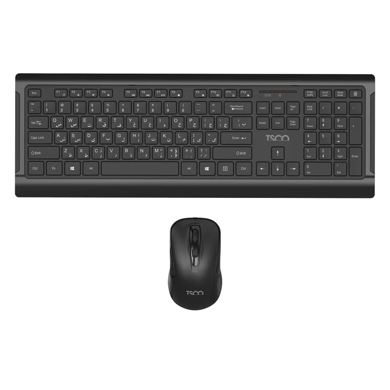 کیبورد و ماوس بی سیم تسکو مدل TKM 7023W با سوییچ ممبران، Full Size، حروف حک شده فارسی