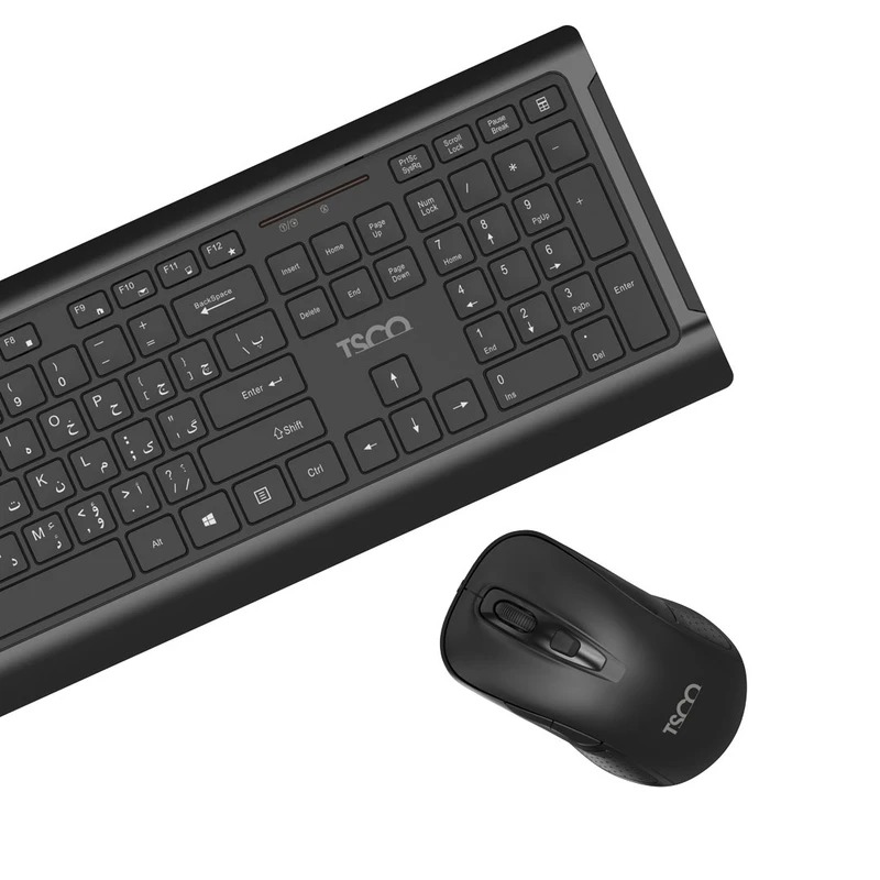 کیبورد و ماوس بی سیم تسکو مدل TKM 7023W با سوییچ ممبران، Full Size، حروف حک شده فارسی