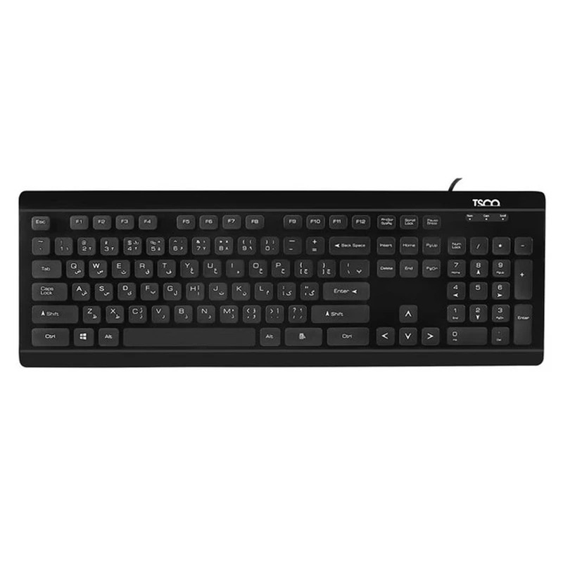 کیبورد تسکو مدل TK 8032 با سوییچ ممبران، Full Size، پایههای قابل تنظیم، حروف حک شده فارسی